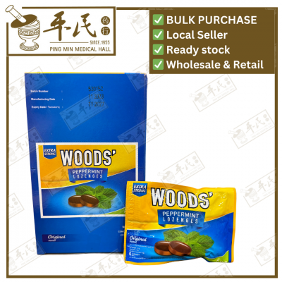Woods' Peppermint Lozenges Original 6 lozenges x 15 sachets | BULK PURCHASE | 1 Box | 15 Pcs | EXP: 11/2027