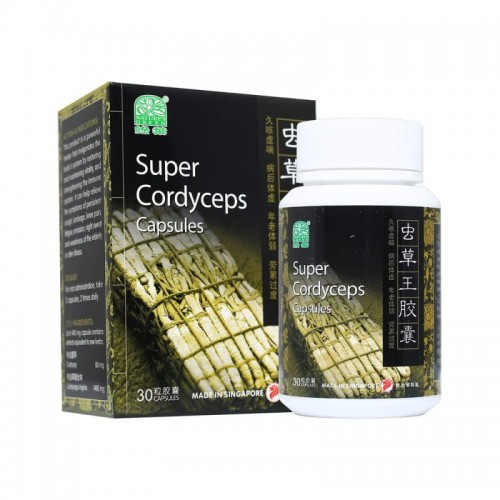 Chong Cao Wang Jiao Nang Super Cordyceps Capsules 30S 虫草王胶囊 30 S Nature'S Green 绿叶