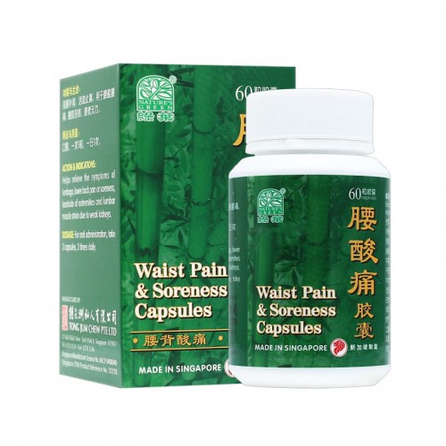Yao Suan Tong Jiao Nang Waist Pain & Soreness Capsules 60S 腰酸痛胶囊 60 S Nature'S Green 绿叶