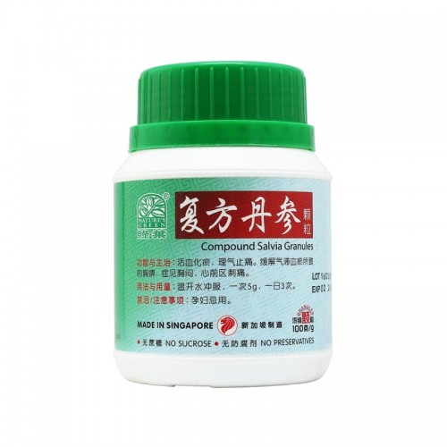 Fu Fang Dan Shen Ke Li Compound Salvia Granules 复方丹参颗粒100G Nature'S Green 绿叶