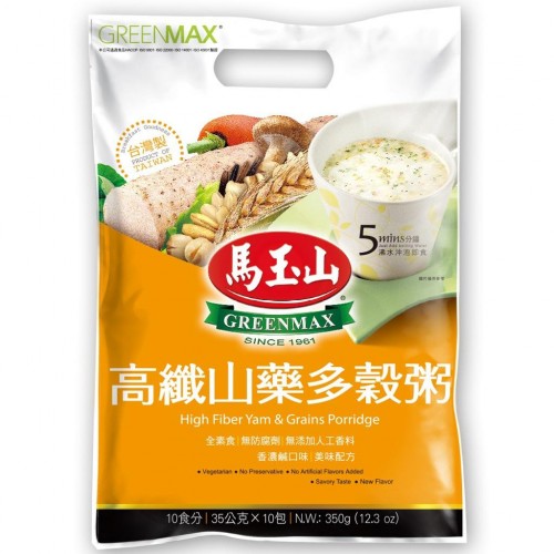 High Fiber Yam & Grains Greenmax 马玉山 高纤山药全谷粥 35G X 10Packs
