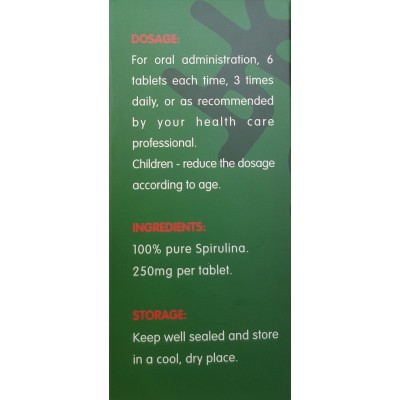 Luo Xuan Zao Spirulina Tablets 200S 螺旋藻 200 S Nature'S Green 绿叶