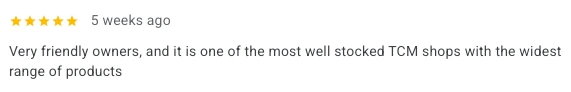 Positive 5 star Google Review of the service at Ping Min Medical Hall