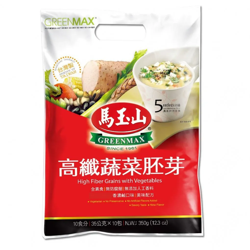 High Fiber Grains & Vegetables Greenmax 马玉山 高纤蔬菜胚芽 35G X 10Packs. CGX12